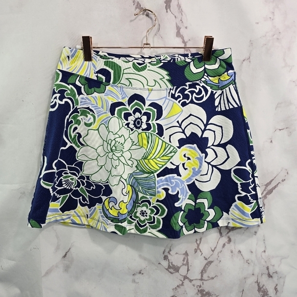 Title Nine Skirt Womens Small Blue White Stretch Mini Short Dream Lined Skort - Picture 5 of 11